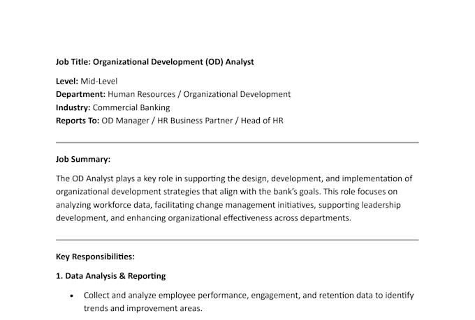 hr documents and job descriptions